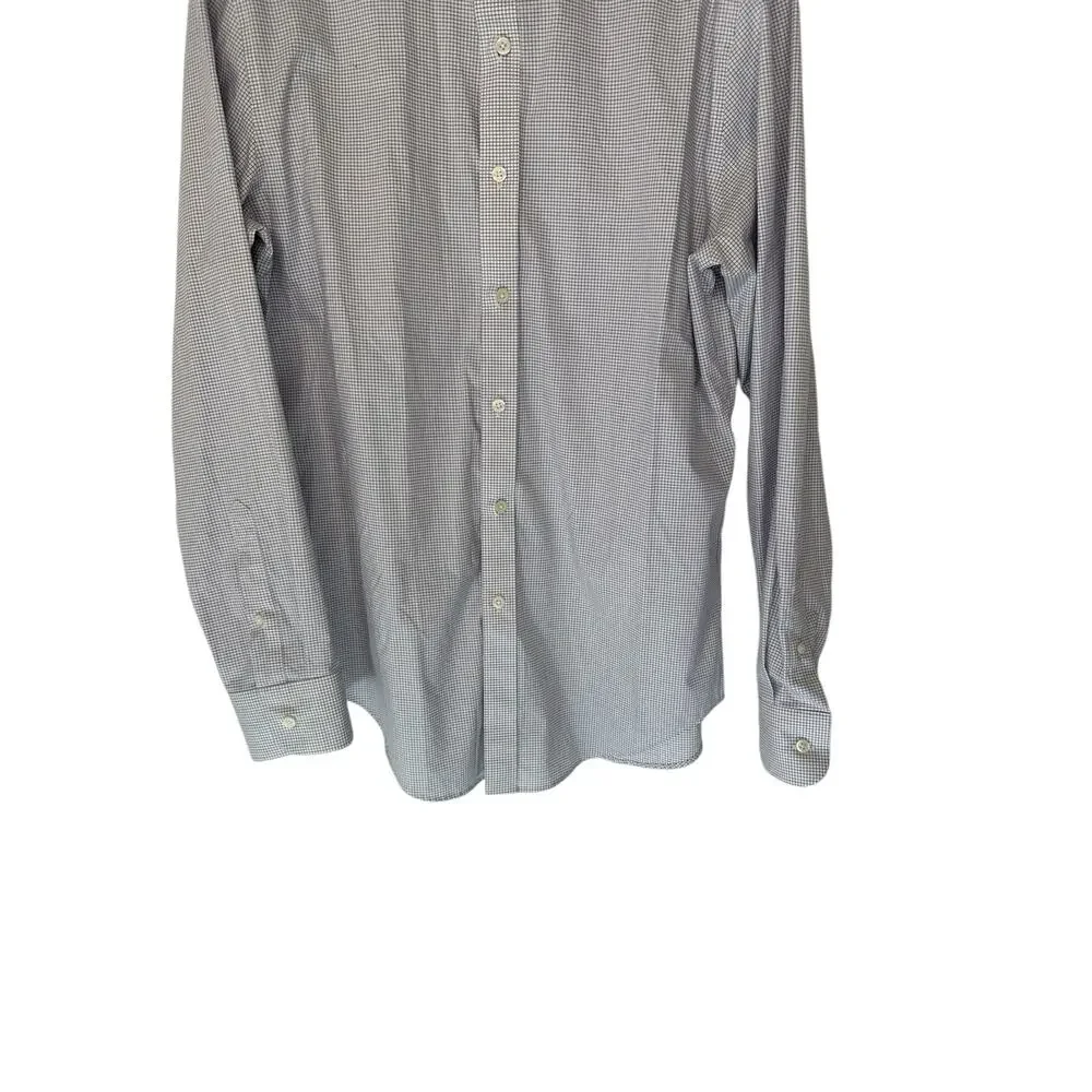 J.Crew Men's Blue Plaid Slim Fit Flex Wrinkle Free Button Down‎ Shirt Size Large